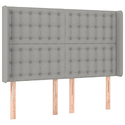 Maison Chic Tête de lit scandinave avec oreilles,meuble de chambre Gris clair 147x16x118/128 cm Tissu -MN68109