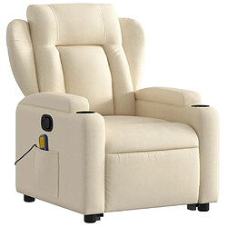 Avis Maison Chic Fauteuil Relax pour salon, Fauteuil inclinable de massage Crème Tissu -GKD95103