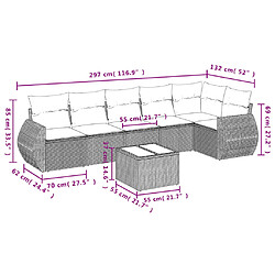 Avis vidaXL Salon de jardin avec coussins 7 pcs gris clair résine tressée