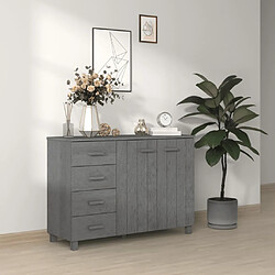 vidaXL Buffet HAMAR Gris foncé 113x40x80 cm Bois massif de pin