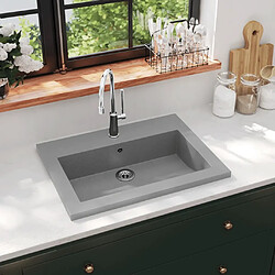 vidaXL Lavabo en granit 600 x 450 x 120 mm Gris