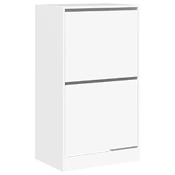 Maison Chic Armoire à chaussures 2 tiroirs | Meuble de rangement à chaussures Meuble d'Entrée rabattables blanc 60x42x108 cm -MN82648