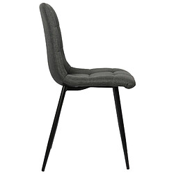 Acheter Decoshop26 Lot de 2 chaises de salle à manger en tissu gris foncé pieds métal noir mat style moderne CDS101104