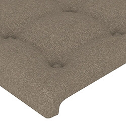 Maison Chic Tête de lit scandinave avec oreilles,meuble de chambre Taupe 147x16x118/128 cm Tissu -MN35835 pas cher