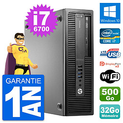 PC HP EliteDesk 800 G2 SFF Intel i7-6700 RAM 32Go Disque 500Go Windows 10 Wifi - Occasion