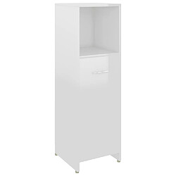 vidaXL Armoire de salle de bain Blanc brillant 30x30x95 cm