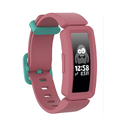 Wewoo Bracelet pour montre connectée Fitbit Inspire HR / Ace 2 Silicone Smart Watch de remplacement Rouge + Boucle verte 