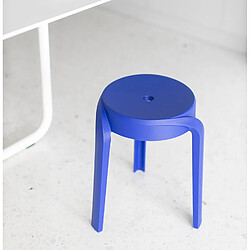 Alterego Tabouret bas empilable 'POMPA en matière plastique bleu foncé