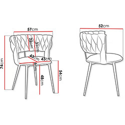 Avis Habitat Et Jardin Lot de 2 chaises en velours Saly - Gris