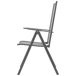 Maison Chic Lot de 2 Chaises empilables de jardin - Fauteuil d'extérieur Acier Gris -MN96320 pas cher