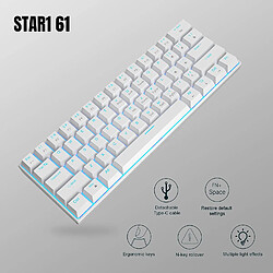 Acheter Mini clavier mécanique 60 % avec interrupteur bleu, clavier de jeu rétroéclairé bleu glace, clavier d'ordinateur de bureau portable, petits claviers filaires ultra-compacts 61 touches pour PC Gamer