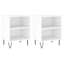 vidaXL Tables de chevet 2 pcs blanc 40x30x50 cm bois d'ingénierie