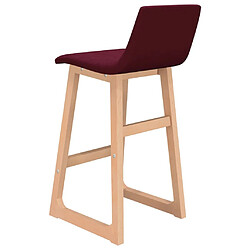 Acheter vidaXL Tabourets de bar lot de 2 rouge bordeaux tissu