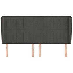 Avis Maison Chic Tête de lit scandinave avec oreilles,meuble de chambre Gris foncé 163x23x118/128 cm Velours -MN99750