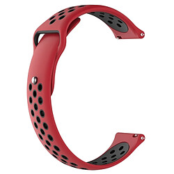 Wewoo Bracelet pour montre connectée Dragonne sport en silicone bicolore Huawei série 1 18 mm rouge noir