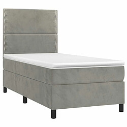 Avis Sommier à lattes et LED,Cadre à lattes de lit avec matelas pour Adulte Gris clair 90x190cm -MN75979