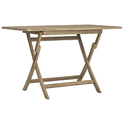 vidaXL Table de jardin pliante gris 120x70x75 cm bois de teck solide