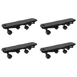 vidaXL Chariots de déménagement à 4 roues 4 pcs noir PP 170 kg