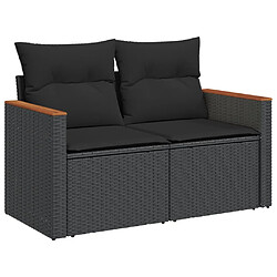 Avis vidaXL Salon de jardin 11 pcs avec coussins noir résine tressée