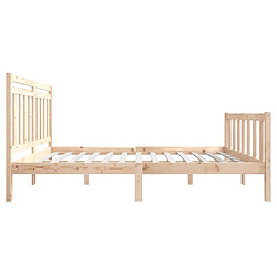 Maison Chic Lit Moderne Chambre - Cadre/structure de lit pour adulte Bois massif 120x200 cm -MN21504 pas cher