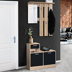 Idmarket Vestiaire PAULIN + miroir noir