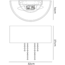 Avis Luminaire Center Applique murale Nerissa avec Abat jour blanc 2 Ampoules chrome poli/cristal