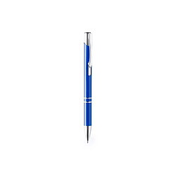 Totalcadeau Stylo bouton en aluminium à encre bleue - Stylo à bille Couleur - Blanc pas cher pas cher