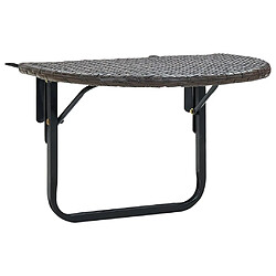 vidaXL Table de balcon Marron 60x60x40 cm Résine tressée