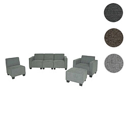 Mendler Modular Sofa-System Ensemble de canapés Lyon 3-1-1-1, tissu/textile ~ gris