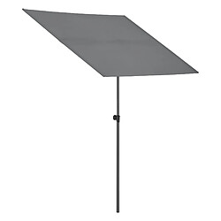 Parasol Carsoli inclinable à 360° rectangulaire 180 x 130 cm gris [pro.tec] pas cher