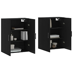 Avis Maison Chic Lot de 2 Armoires murales,Meuble de Rangement,Armoire Suspendue noir 69,5x34x90 cm -MN93224