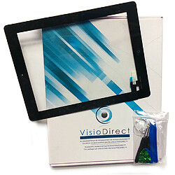 Vitre ecran tactile pour Ipad 5 A1822 A1823 9.7"" noir bouton home adhésifs + outils -VISIODIRECT-