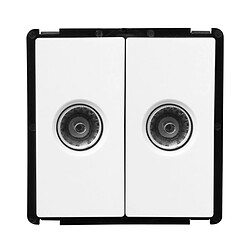 Ledkia Prise Double TV Modern Blanc