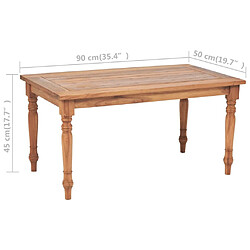 Acheter vidaXL Table basse Batavia Teck 90x50x45 cm