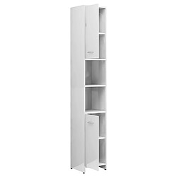 Acheter vidaXL Armoire de salle de bain Blanc brillant Bois d'ingénierie