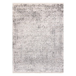 Avis RUGSX Tapis moderne DISTIN 0200A gris gris clair blanc - Losangos, cadre, vintage, franges 80x150 cm