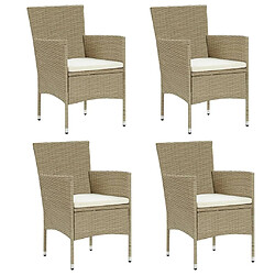 Maison Chic Lot de 4 Chaises de salle à manger de jardin - Fauteuil d'extérieur Résine tressée Beige -MN55142