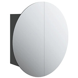 vidaXL Armoire de salle de bain miroir rond et LED Noir 40x40x17,5 cm