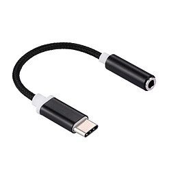 Wewoo Adaptateur noir pour Samsung Galaxy S8 et S8 + / LG G6 / Huawei P10 P10 Plus / Oneplus 5 / Xiaomi Mi6 Max 2 / autres Smartphones, Longueur: environ 10cm USB-C / Type-C Mâle à Jack 3,5 mm Femelle Weave Texture Audio 