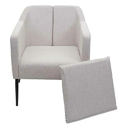 Mendler Fauteuil de salon HWC-H93a, fauteuil cocktail fauteuil relax fauteuil ~ Tissu/Textile crème-beige