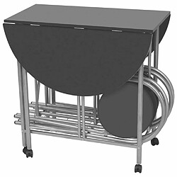 Ensemble de salle à manger pliable 5 pcs,Ensemble de salle à manger MDF noir -MN12588 pas cher