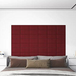 vidaXL Panneaux muraux 12 pcs Rouge bordeaux 30x15 cm Tissu 0,54 m²