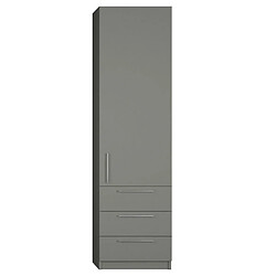 Inside 75 Armoire de rangement 1 porte, 3 tiroirs coloris gris graphite mat largeur 50 cm