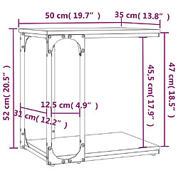 vidaXL Table d'appoint Noir 50x35x52 cm Bois d’ingénierie pas cher