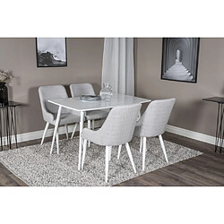 Venture Home Table de repas en MDF et acier 120 x 80 cm Polar blanc.