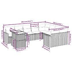 Avis Maison Chic Salon de jardin 10 pcs avec coussins, Ensemble Tables et chaises d'extérieur noir résine tressée -GKD899595