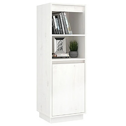 Avis vidaXL Buffet haut Blanc 37x34x110 cm Bois massif de pin