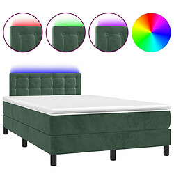 Sommier à lattes LED,Cadre à lattes de lit avec matelas pour Adulte Vert foncé 120x200 cm -MN27309