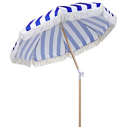 Beliani Parasol de jardin d 150 cm bleu et blanc MONDELLO pas cher