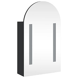 Acheter Maison Chic Armoire de bain à miroir,Meuble haut de rangement de salle de bain avec LED arquée noir 42x13x70 cm -GKD482245